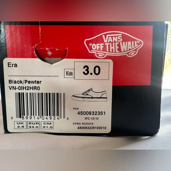 Vans Era Kids Sneakers | Black/Pewter - Picture 6 of 8